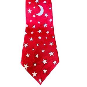 Vintage Stars & Moon  Necktie Tie Silk House, Designed by A. Rogers  56”x4”